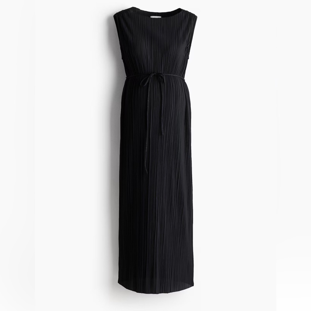 H&M MAMA Maternity dress (MAMA PLISSÉ DRESS black XS)